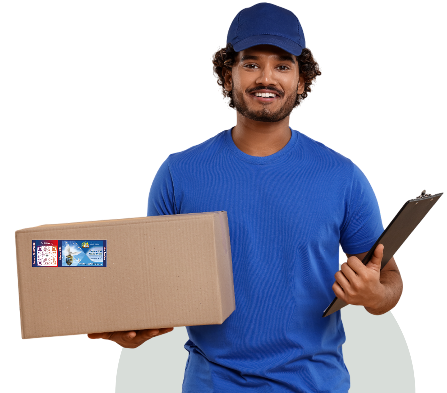 LLB Home Delivery1 A man holding a box and a knife